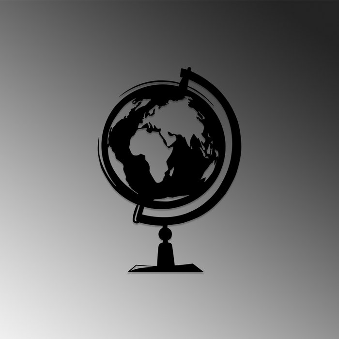 Wallity World Map 3 Escultura de pared de metal negra Wallity World Map 3 Escultura de pared de metal negra